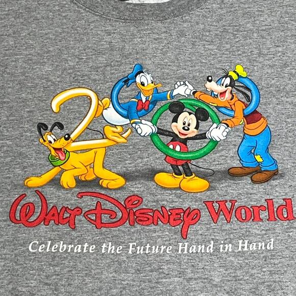 Vintage 2000 Walt Disney World Sweatshirt Mens XXL Goofy Mickey Pluto Cartoon - Picture 2 of 8
